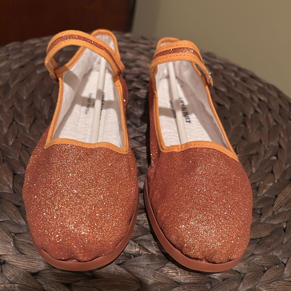 Kung Fu Mary Bronze Glitter Mary Jane  Happy Shoes NWOT